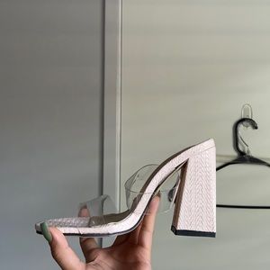 COPY - Shein Clear Open Toe Chunky Heeled Mules